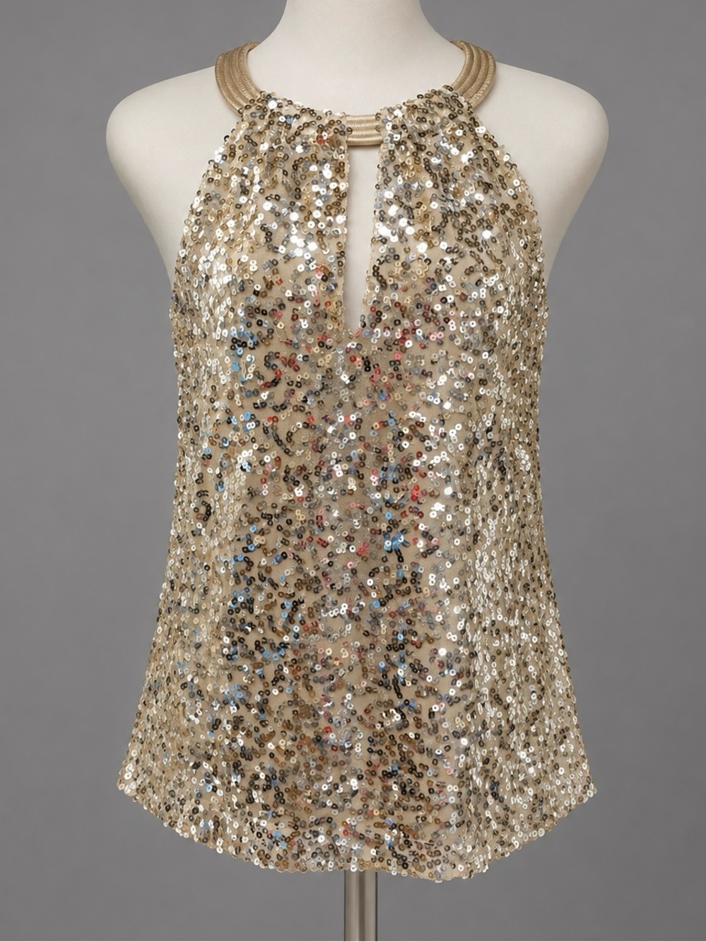 Elie Tahari Gold Sequin Top S/P - MSRP $178
